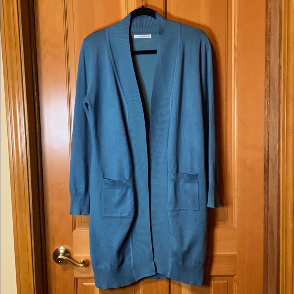 JJ Perfection Long Open Cardigan with Pockets